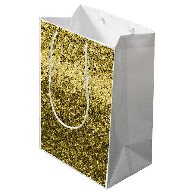 Presentpåse i guld folie (Baksidan Vinklad)