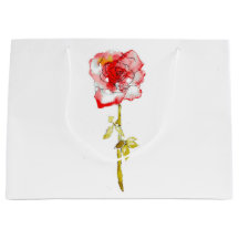 Presentpåse med akvarell- och bläckros