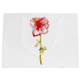 Presentpåse med akvarell- och bläckros