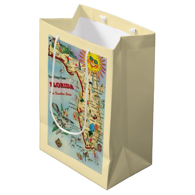 Presentpåse med Florida-karta (Framsidan Vinklad)