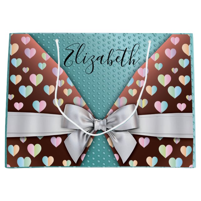 Presentpåse med slinga och hjärtfläckar (Framsidan)