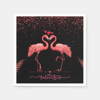 Presentpåse - Rosa Flamingo Pappersservett