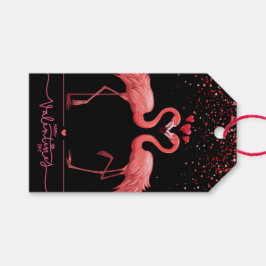 Presentpåse - Rosa Flamingo Presentetikett