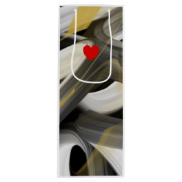 Presentpåse Trend Abstrakt Konst Svart Vitt Guld