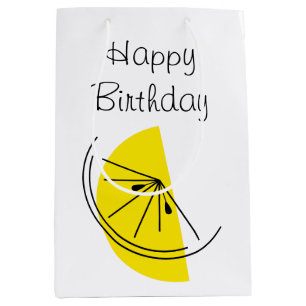 Presentpåsmedium av Citrus Lemon Grattis på födels