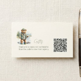 Presentregister QR-kod Söt fiskande teddybjörn Tilläggskort