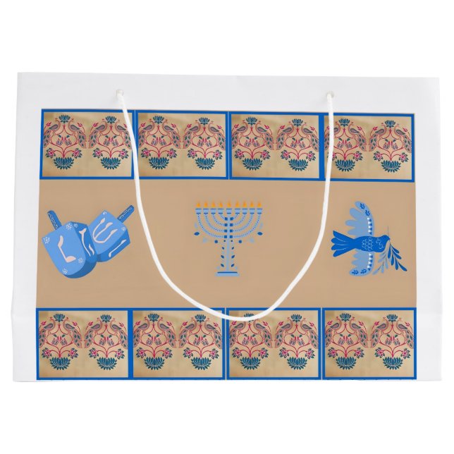 presentsäck för temat för hanukkah-blomman (Baksidan)