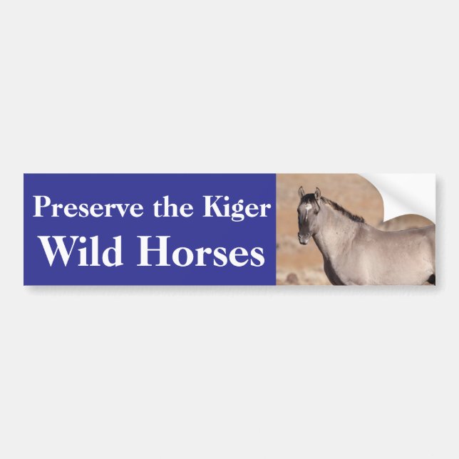 Preserve the Kiger Wild Horses Bumper Sticker Bildekal (Framsidan)