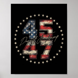 President 45 47, Trump Inauguration Day 2025 Memor Poster
