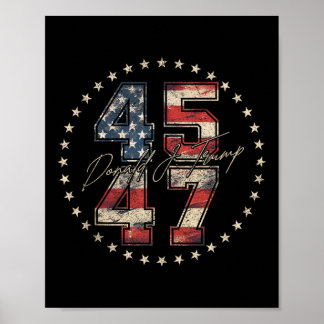 President 45 47, Trump Inauguration Day 2025 Memor Poster