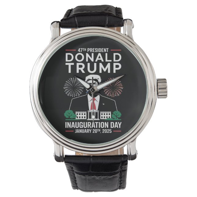 President 47 D J Trump Inauguration Day Jan 2025 Armbandsur (Framsida)