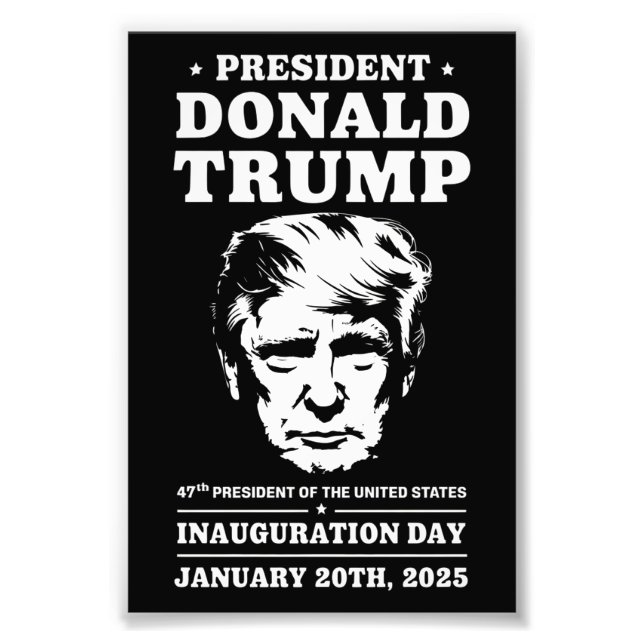 President 47 D J Trump invigning dag jan 2025 Fototryck (Framsidan)