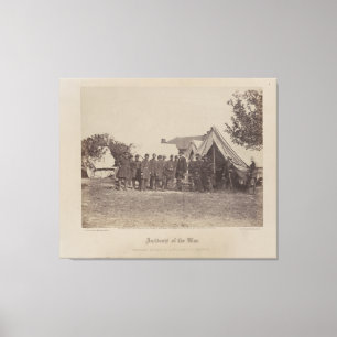 President Abe Lincoln på stridfält av Antietam Canvastryck