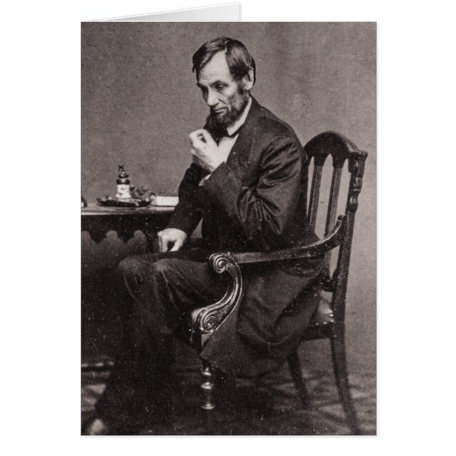 PRESIDENT ABRAHAM LINCOLN 1862 STEREOVIEW HÄLSNINGSKORT (Framsidan)