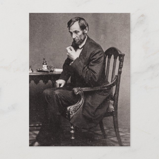 PRESIDENT ABRAHAM LINCOLN 1862 STEREOVIEW VYKORT (Framsida)
