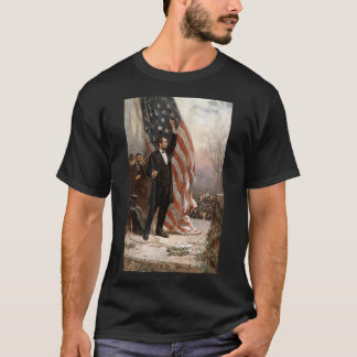 President Abraham Lincoln och den amerikanska Flag T Shirt