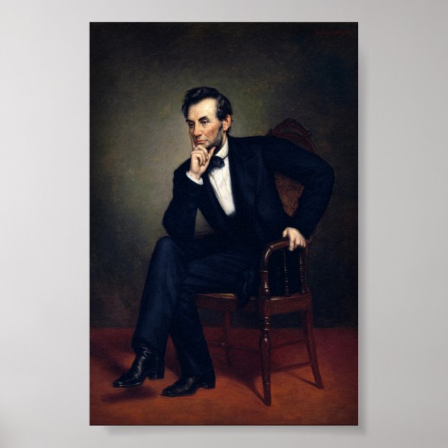 President Abraham Lincoln Porträtt av Healy Poster (Framsidan)