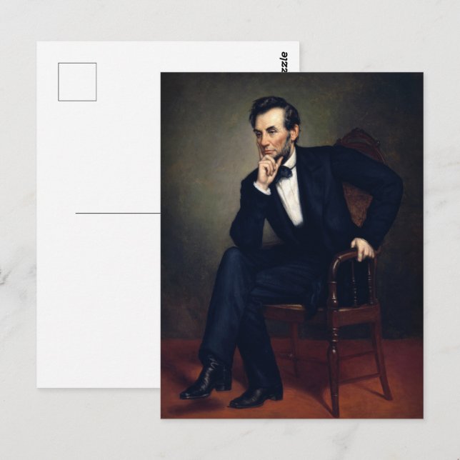President Abraham Lincoln Porträtt av Healy Vykort (Fram/baksida)