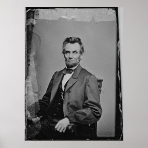 President Abraham Lincoln Porträtt av Mathew Brady Poster