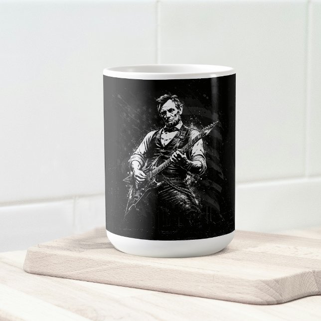 President Abraham Lincoln spelar gitarr Kaffemugg (Skapare uppladdad)