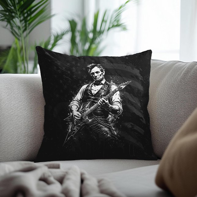 President Abraham Lincoln spelar gitarr Kudde (Skapare uppladdad)