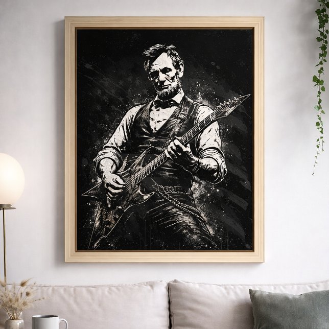 President Abraham Lincoln spelar gitarr Poster (Skapare uppladdad)