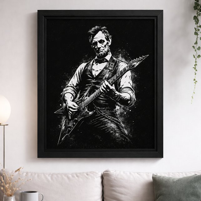 President Abraham Lincoln spelar gitarr Poster (Skapare uppladdad)