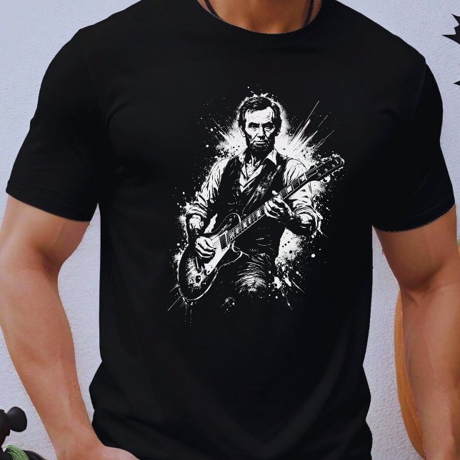 President Abraham Lincoln spelar gitarr T Shirt (Skapare uppladdad)