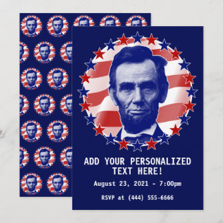 President Abraham Lincoln Stars och stripes Invita Inbjudningar