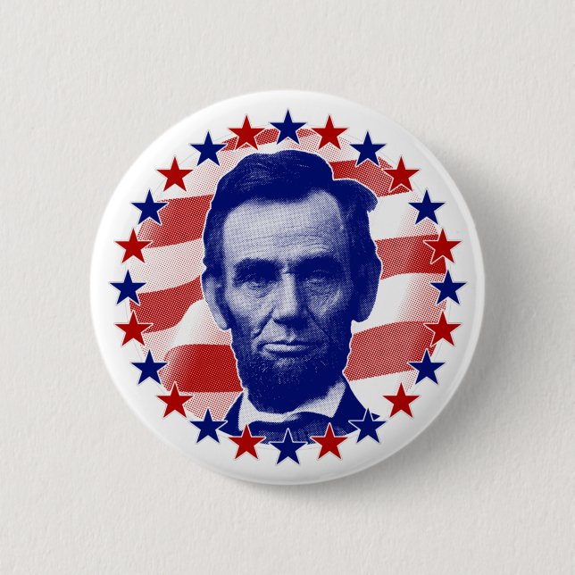 President Abraham Lincoln Stars och stripes Knapp (Framsida)