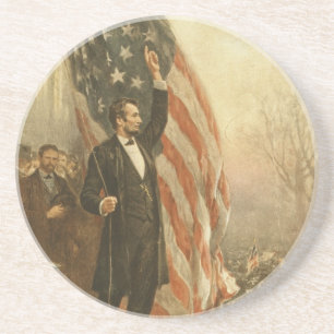 President Abraham Lincoln under amerikanska Underlägg Sandsten