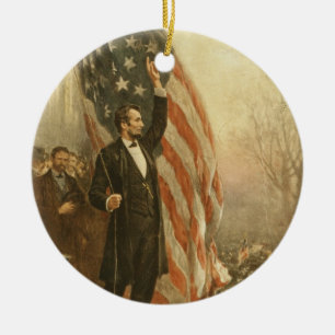 President Abraham Lincoln Under den amerikanska Fl Julgransprydnad Keramik