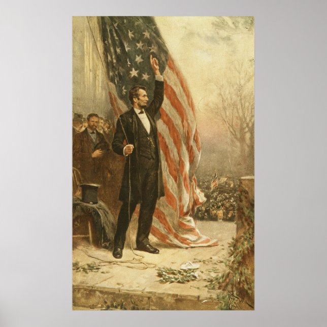 President Abraham Lincoln Under den amerikanska Fl Poster (Framsidan)
