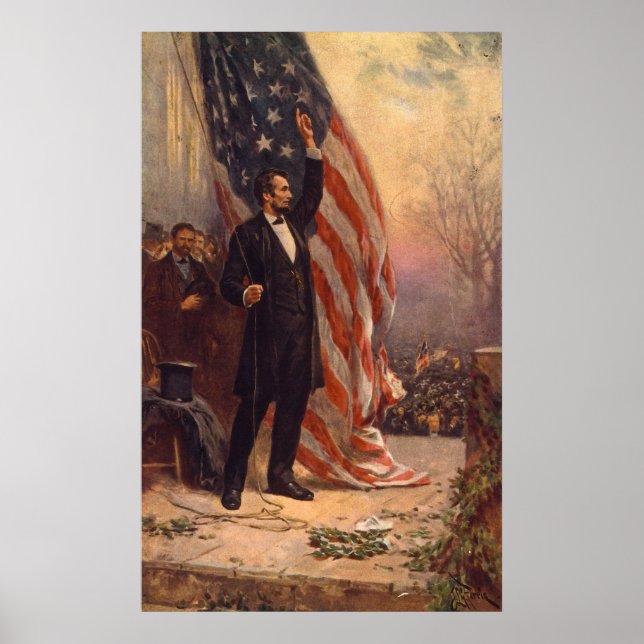 President Abraham Lincoln Under den amerikanska Fl Poster (Framsidan)