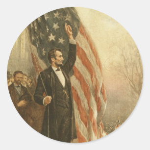 President Abraham Lincoln Under den amerikanska Fl Runt Klistermärke