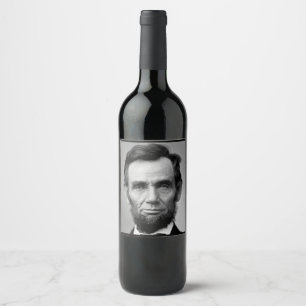 President Abraham Lincoln Vinflaska Etikett