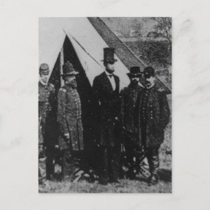 President Abraham Lincoln Visiting Antietam 1862 Vykort