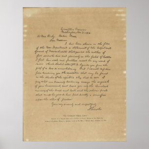 President Abraham Lincolns Brev till Bixby Poster
