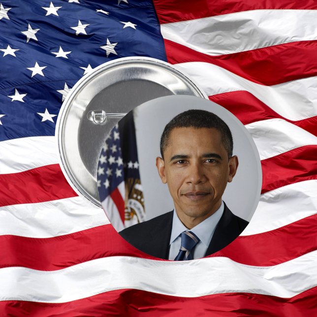 President Barack Obama 1:a Officiellen Porträtt Knapp (President Barack Obama 1st Term Official Portrait Button)