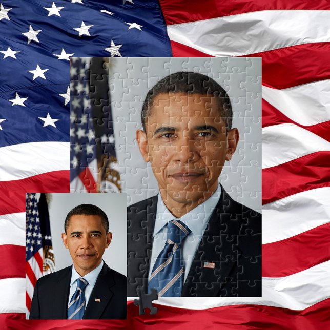 President Barack Obama 1:a Officiellen Porträtt Pussel (President Barack Obama 1st Term Official Portrait Jigsaw Puzzle)