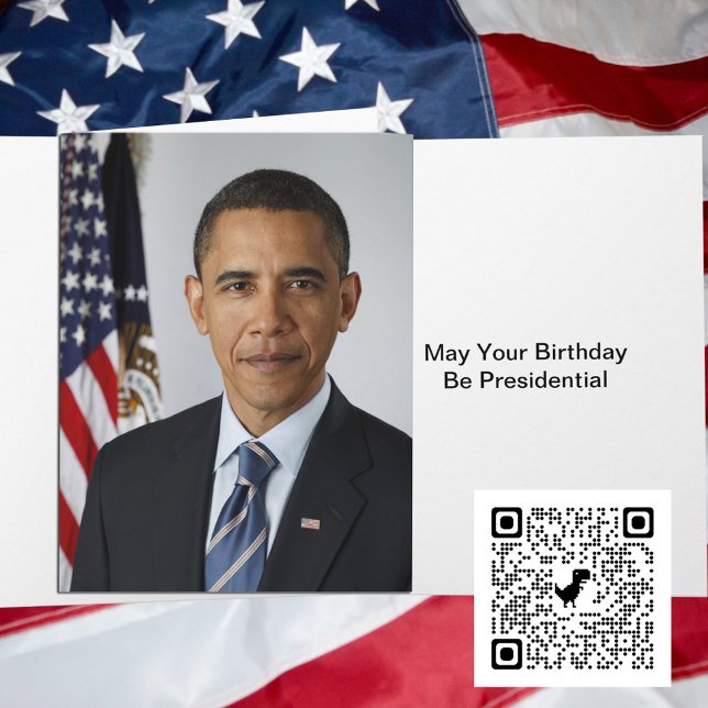 President Barack Obama 1:a termen Porträtt födelse Kort (President Barack Obama 1st Term Portrait Birthday Card)