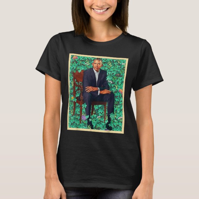 President Barack Obama 2028 Porträtt Patriotic Dem T Shirt (Framsida)