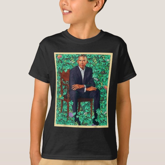 President Barack Obama 2028 Porträtt Patriotic Dem T Shirt (Framsida)