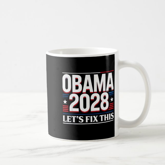 President Barack Obama 2028 Rtrait Patriotic Democ Kaffemugg (Höger)