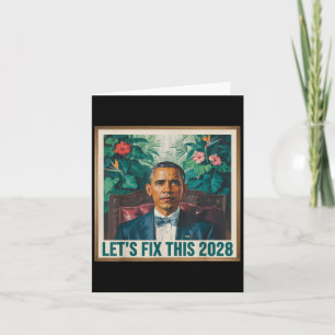 President Barack Obama 2028 Rtrait Patriotisk Dem Kort