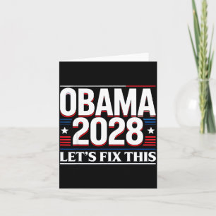 President Barack Obama 2028 Rtrait Patriotisk Demo Kort