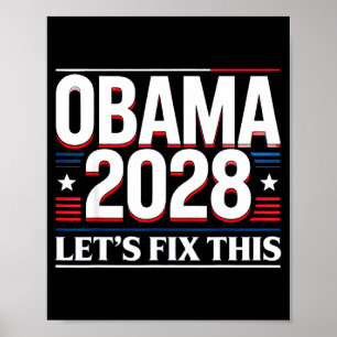 President Barack Obama 2028 Rtrait Patriotisk Demo Poster
