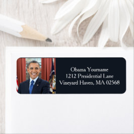 President Barack Obama 2:a termen Porträtt Adress Returadress Etikett