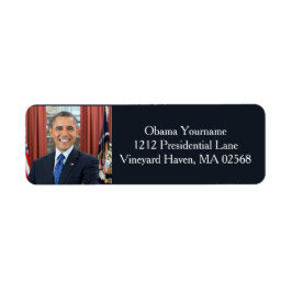 President Barack Obama 2:a termen Porträtt Adress Returadress Etikett