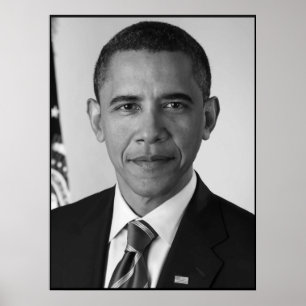 President Barack Obama - Black and White Poster